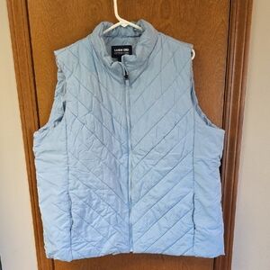 Light Blue Lands' End Outfitters Quilted Vest 2x